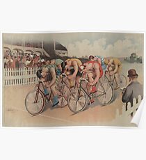 Póster Ilustración de carrera ciclista vintage (1895)