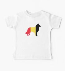 belgische Tervuren Flag Silhouette Baby T-Shirt