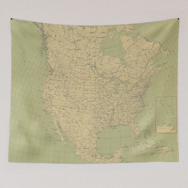 Item preview, Vintage Map of North America (1912) designed and sold by BravuraMedia.