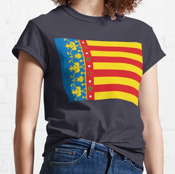 Bandera de valencia, españa Camiseta clásica