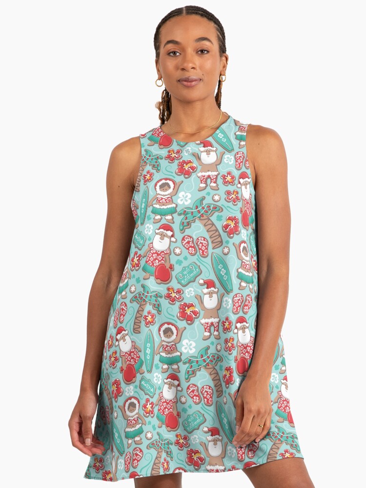 white christmas dresses Christmas Tube Top Hawaiian Dress One Size / Red