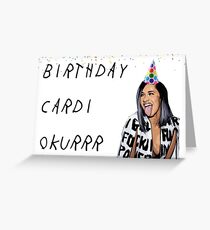 Cardi B Geburtstagskarte / Aufkleber - Bad Bunny, J Balvin, Drake, Nicki Minaj, Mac Miller, Kehlani, Beyonce, Kardashians, Rihanna, Malone, Kanye West, Rita Ora, Meme-Grußkarten Grußkarte