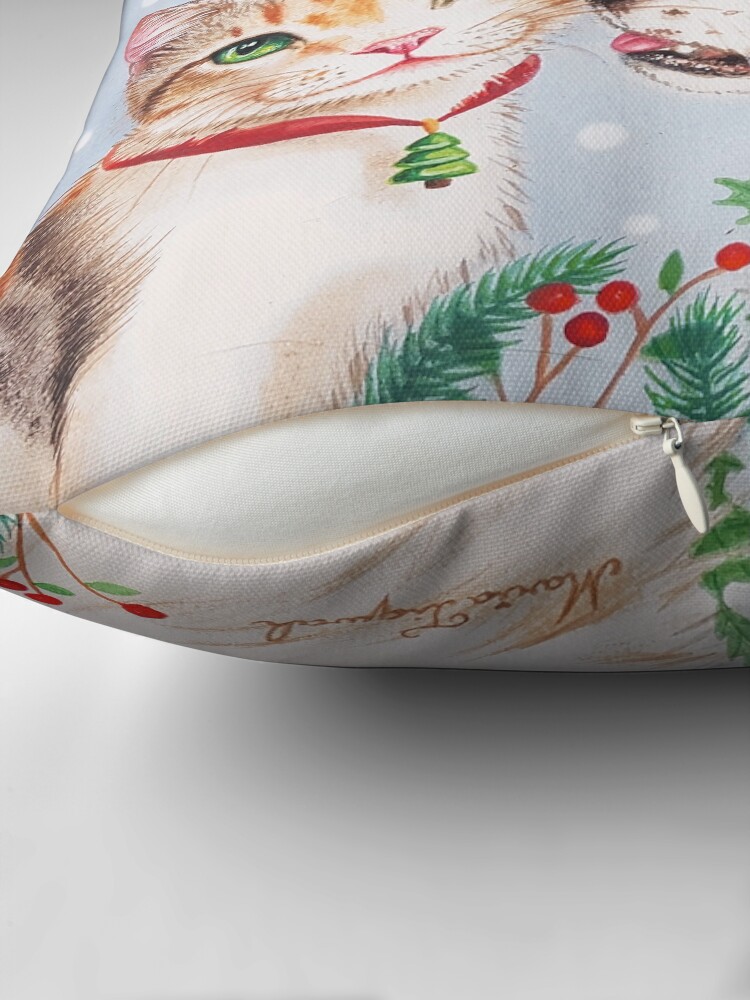 Thumbnail 2 of 4, Pillow, Christmas kiss by Maria Tiqwah designed and sold by MariaTiqwah.