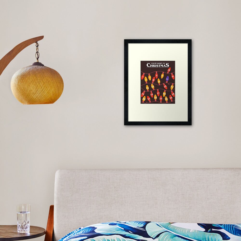  Stranger Things Christmas Lights Advent Calendar Framed Art Print For 