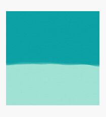 Watercolor Color Block in sea blues Photographic Print