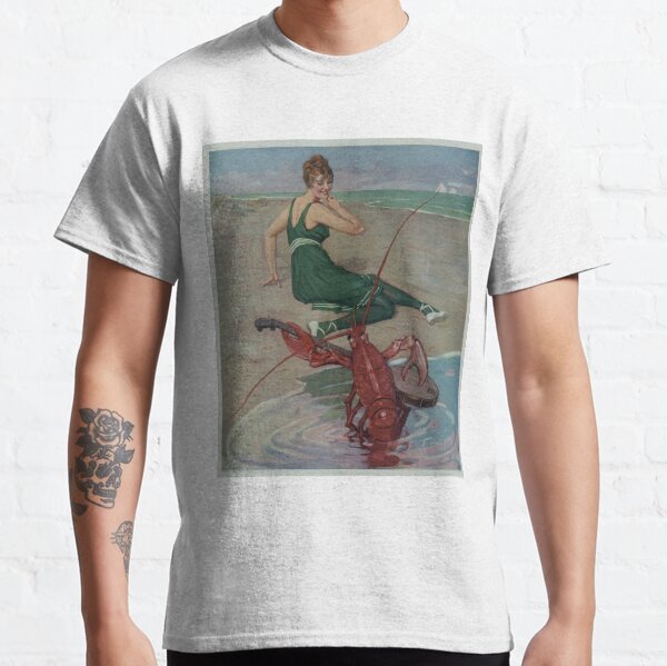 Vintage Lobster Guitar Serenade Illustration (1914) Classic T-Shirt