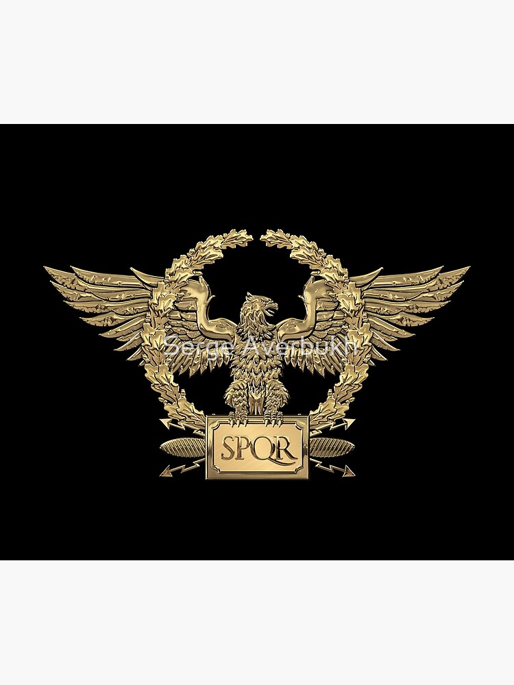 Discover Gold Roman Imperial Eagle - SPQR Special Edition over Black Velvet Tapestry