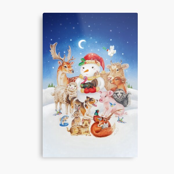 20 Christmas animals by Maria Tiqwah Metal Print