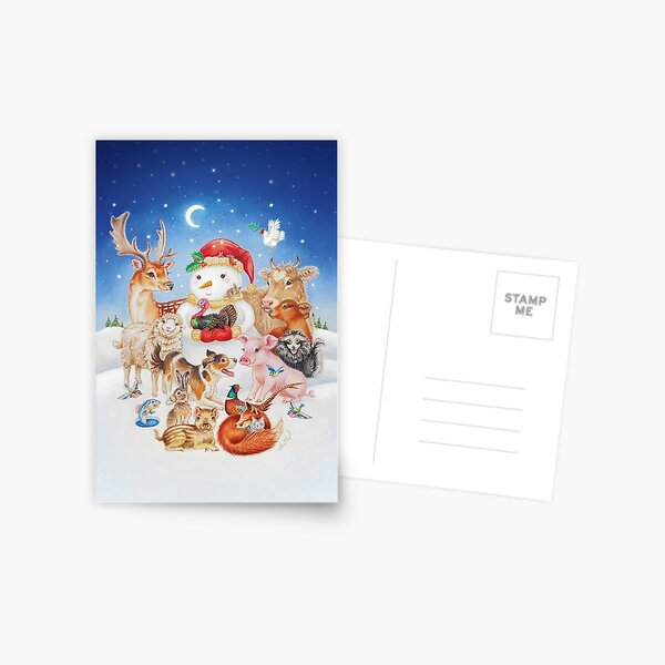20 Christmas animals by Maria Tiqwah Postcard