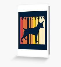 Vintage Retro Rat Terrier Christmas Gift Greeting Card