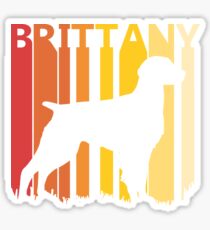 Vintage Retro Brittany Spaniel Christmas Gift Sticker
