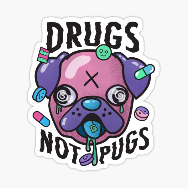 Drugs Not Pugs Sticker