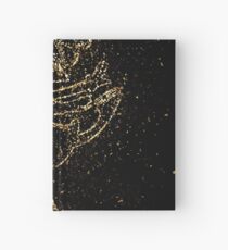 Girl skating golden ornament Gold Hardcover Journal
