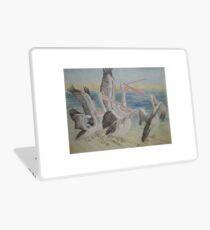 Pelicans Lunching near the Water Laptop Skin