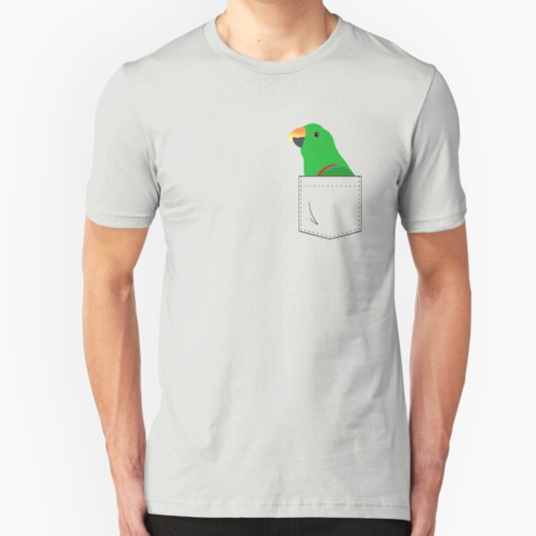 Eclectus Male Parrot In Your Front Pocket Slim Fit T-Shirt