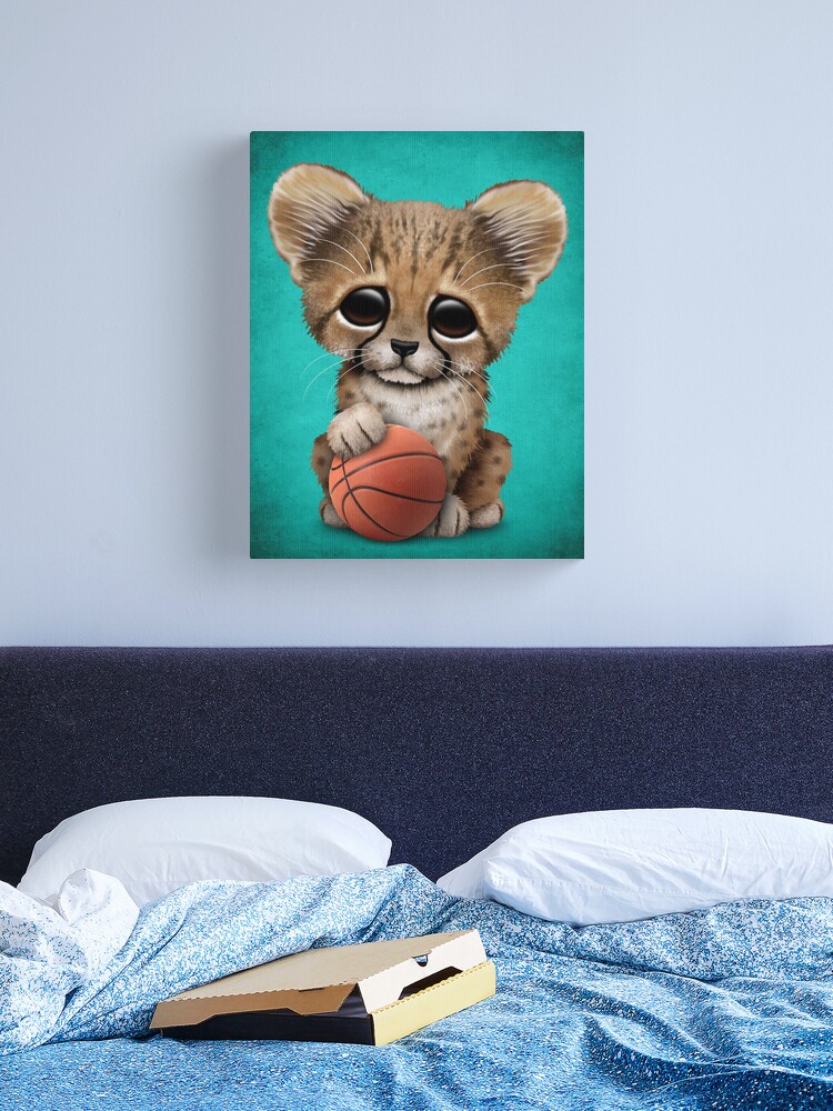 Cheetah Cub Playing With Basketball  Sticker for Sale by jeff bartels
