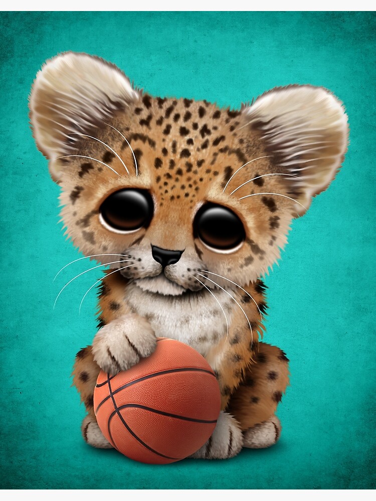 Cheetah Cub Playing With Basketball  Sticker for Sale by jeff bartels