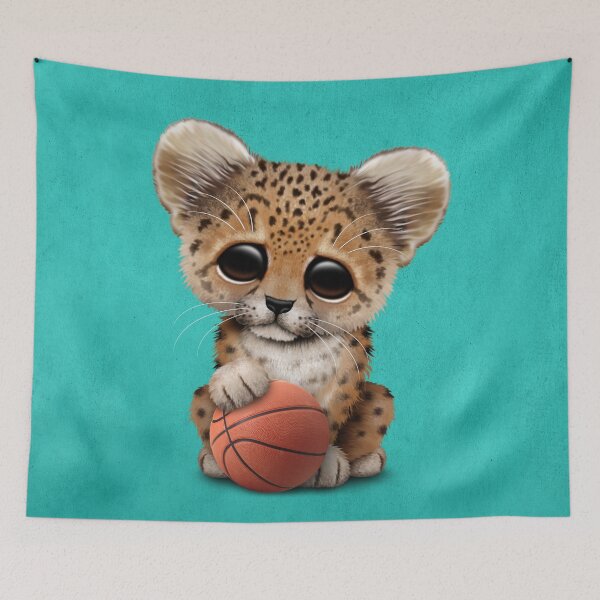 Item preview, Leopard Cub Playing With Basketball designed and sold by JeffBartels.