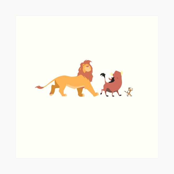 The Lion King - Timón, Pumba, Simba Art Print