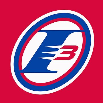 'Iverson' Red White Blue Art Board Print