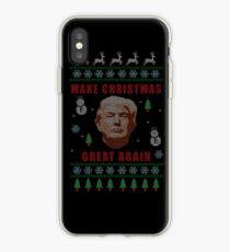 Make Christmas Great Again - Trump - Knitted Christmas Sweater Design iPhone Case