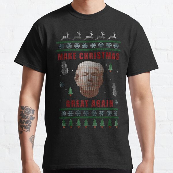 Make Christmas Great Again - Trump - Knitted Christmas Sweater Design Classic T-Shirt