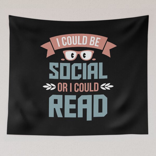 Item preview, I Could Be Social or I Could Read designed and sold by VomHaus.
