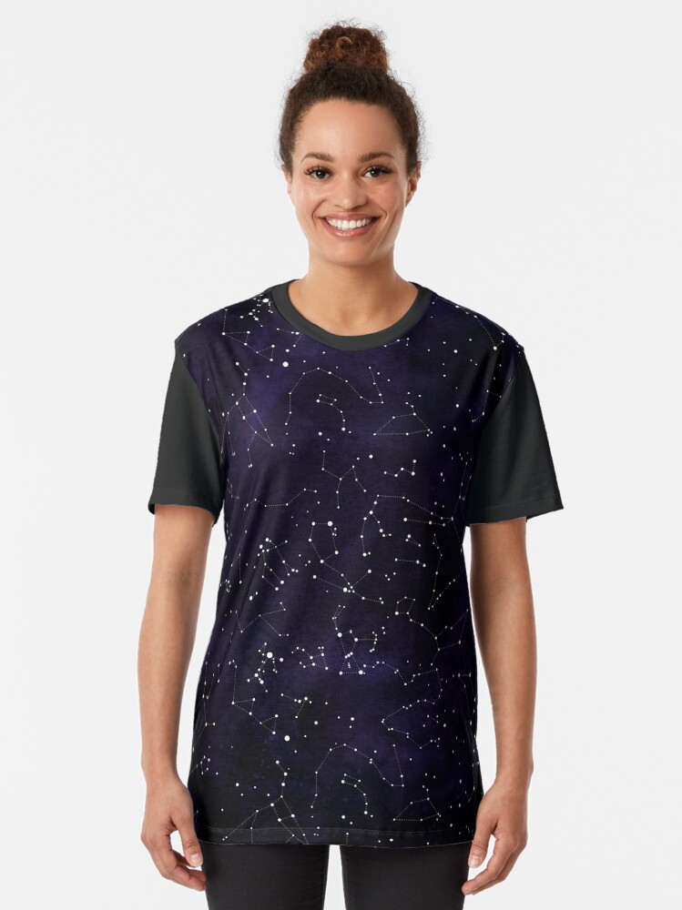 Thumbnail 2 of 5, Graphic T-Shirt, Northern Hemisphere Constellations designed and sold by studythestars.