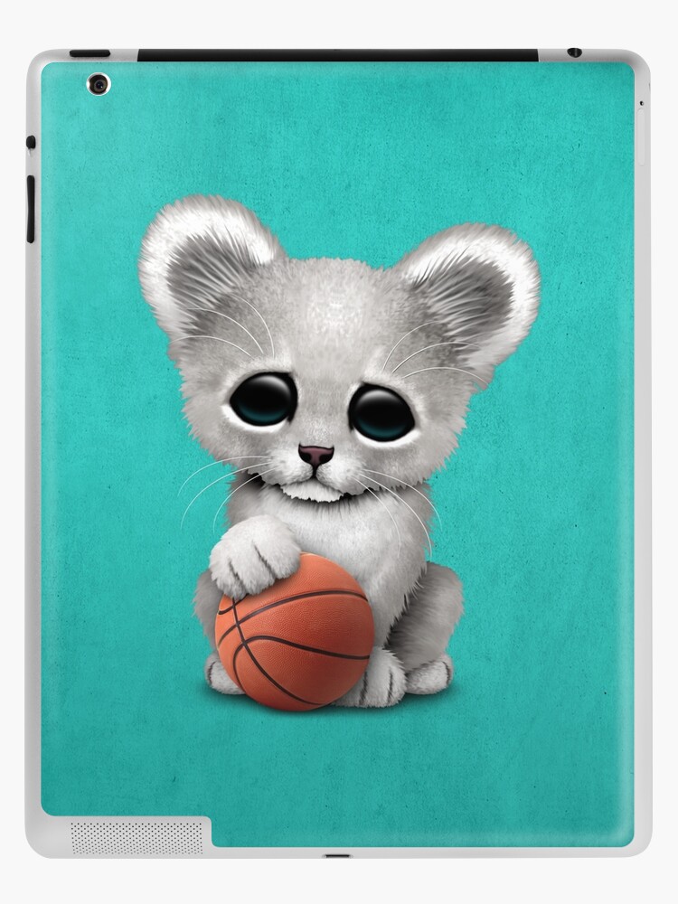 White Lion Cub Playing With Basketball iPad Case & Skin for Sale