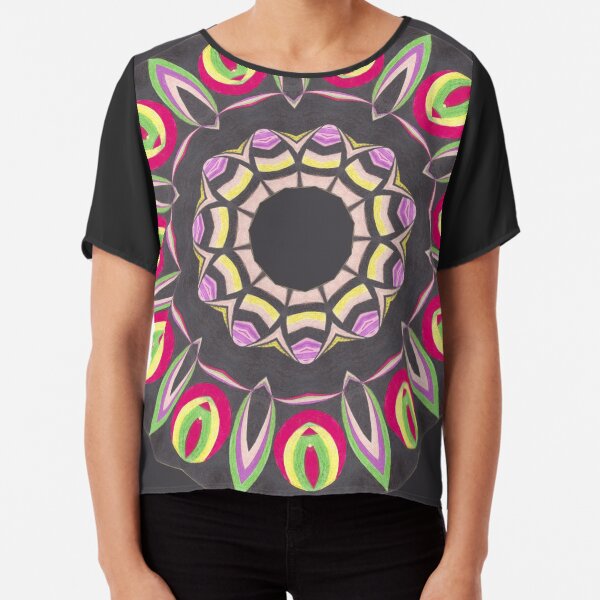Black Red and Contrast Spinner Fall Into Winter Design from GreenBeeMee Chiffon Top