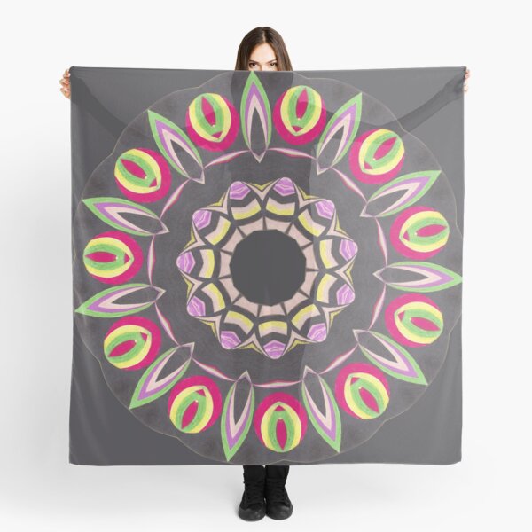 Black Red and Contrast Spinner Fall Into Winter Design from GreenBeeMee Scarf