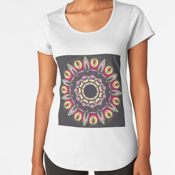 Black Red and Contrast Spinner Fall Into Winter Design from GreenBeeMee Premium Scoop T-Shirt
