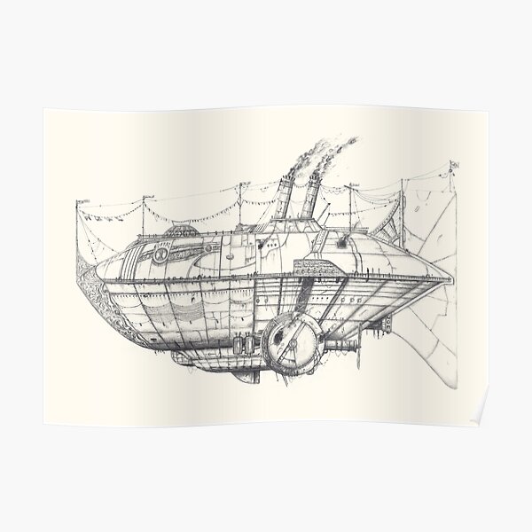 Weekly Drawing 3  Airships Steampunk and Very Intelligent Animals  M C  Dulac