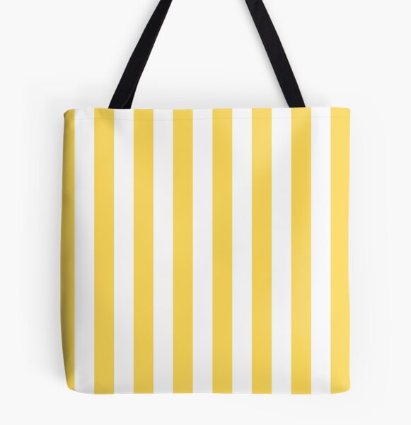 STRIPED CANVAS TOTE BAG - Yellow