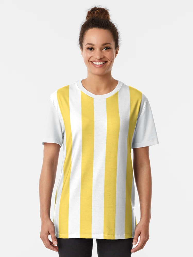 Yellow and White Vertical Stripes Graphic T-Shirt for Sale by