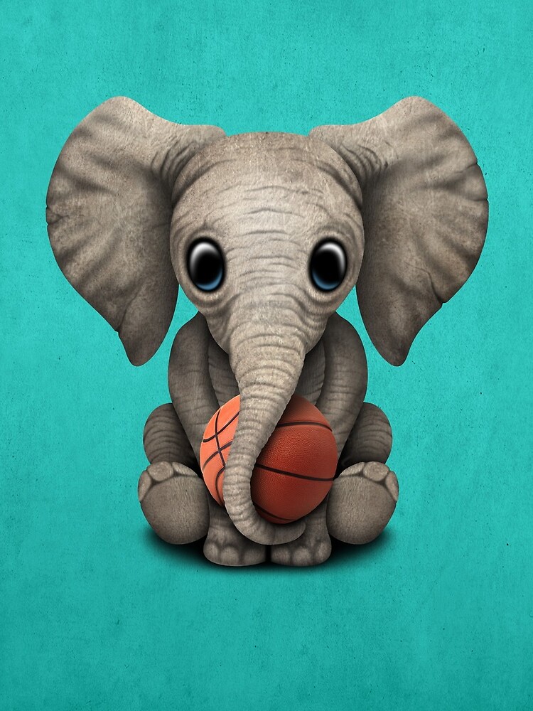 Baby Elephant Playing With Basketball by JeffBartels