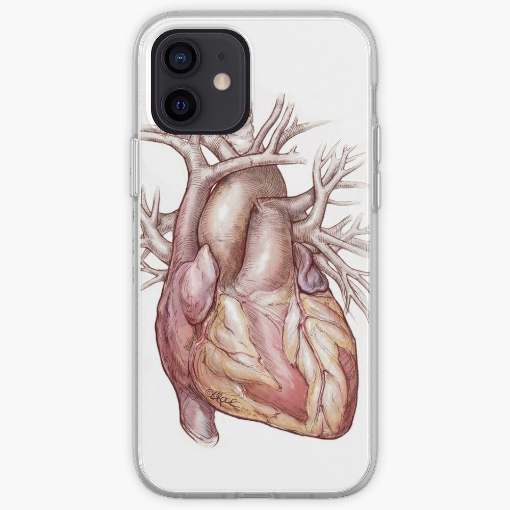 Anatomisches Herz In Farbe Iphone Hulle Cover Von Beauscience Redbubble