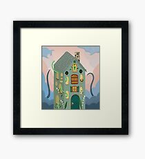 Fantasy landscape illustration, snake, snakes Framed Print