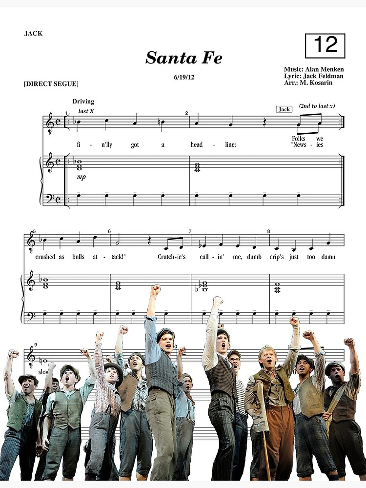 Discover Newsies - Santa Fe - Sheet Music Premium Matte Vertical Poster