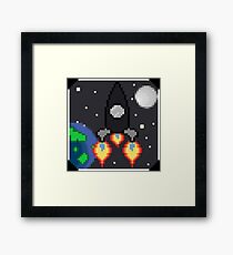 8Bit Rocketship Framed Print