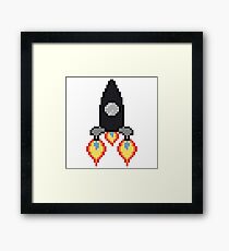 8Bit Rocketship Framed Print