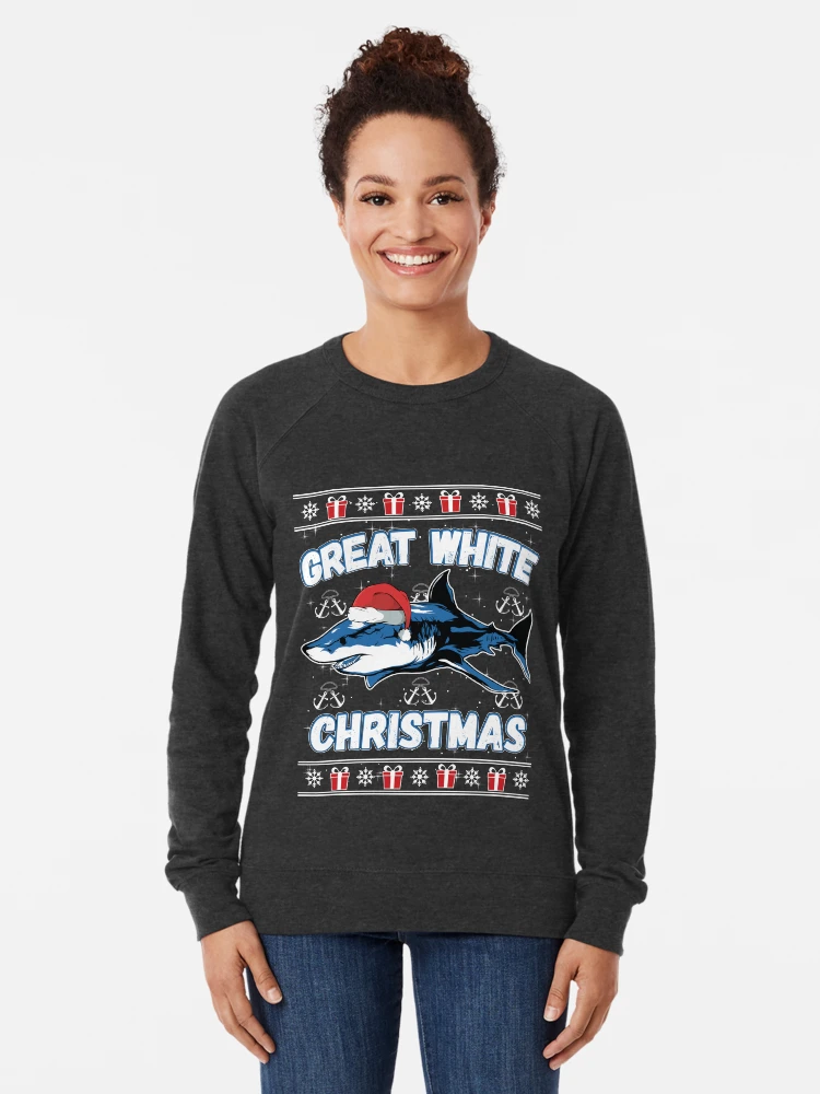 Funny Ugly Christmas Sweater Great White Christmas Shark Lover