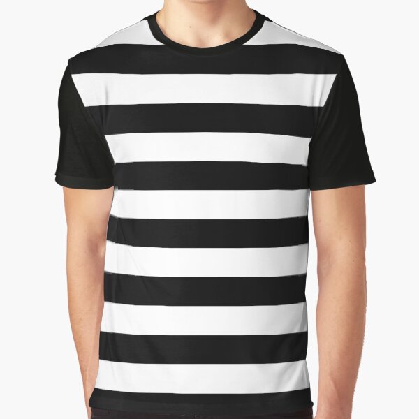 "Black and White Horizontal Stripes" Tshirt for Sale by starrylite