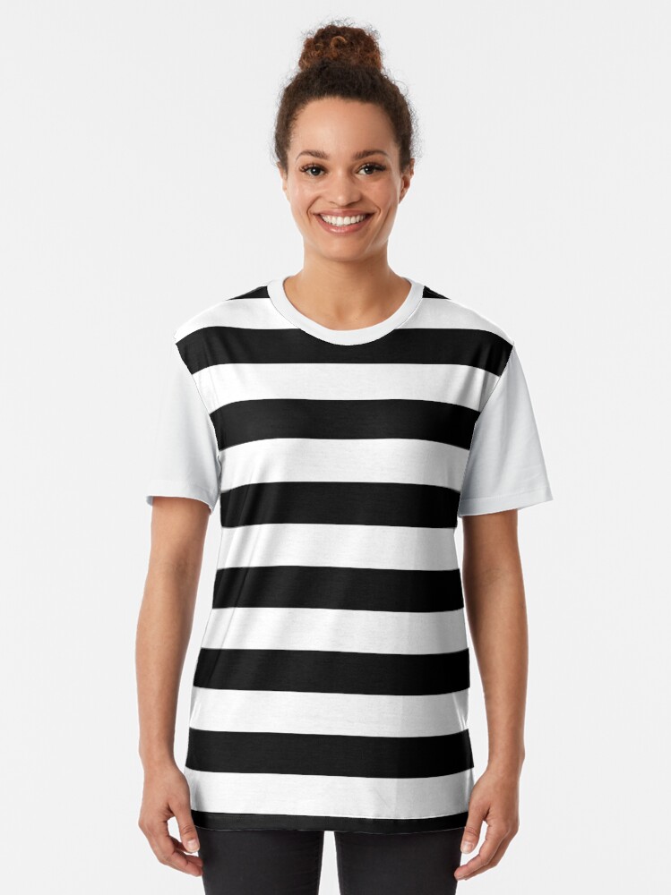 Black white striped t best sale shirt ladies