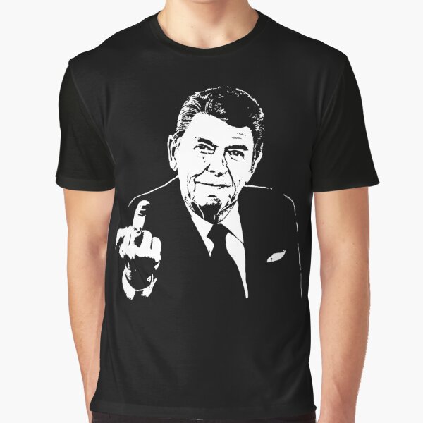 Ronald Reagan Middle Finger Graphic T-Shirt
