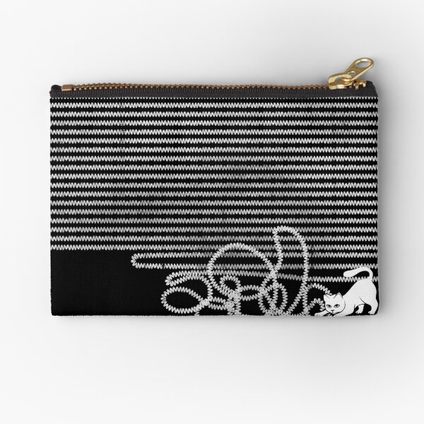 Unravel (White Cat) Zipper Pouch