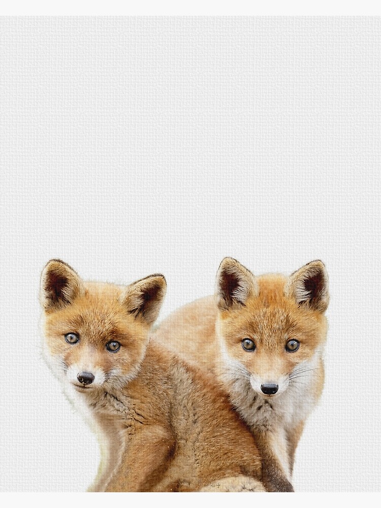 Download Twin Baby Fox Prints Twin Fox Animal Art Fox Nursery Decor Woodland Animals Loving Gift For Lover Loving Fox Greeting Card By Resincherry Redbubble