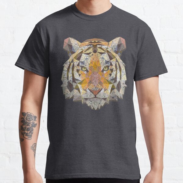 Polygonal Tiger print, abstract animal print Classic T-Shirt