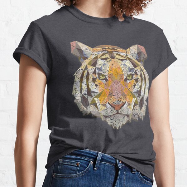 Polygonal Tiger print, abstract animal print Classic T-Shirt