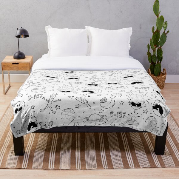 Rick and Morty pattern Throw Blanket